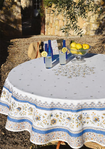 Round Tablecloth Coated (Beaucaire. blue) - Click Image to Close